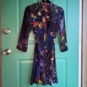 Rachel roy size small colorful belted dress